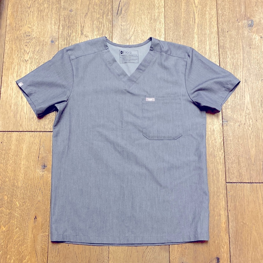 Figs Graphite Leon Three-Pocket Scrub Top